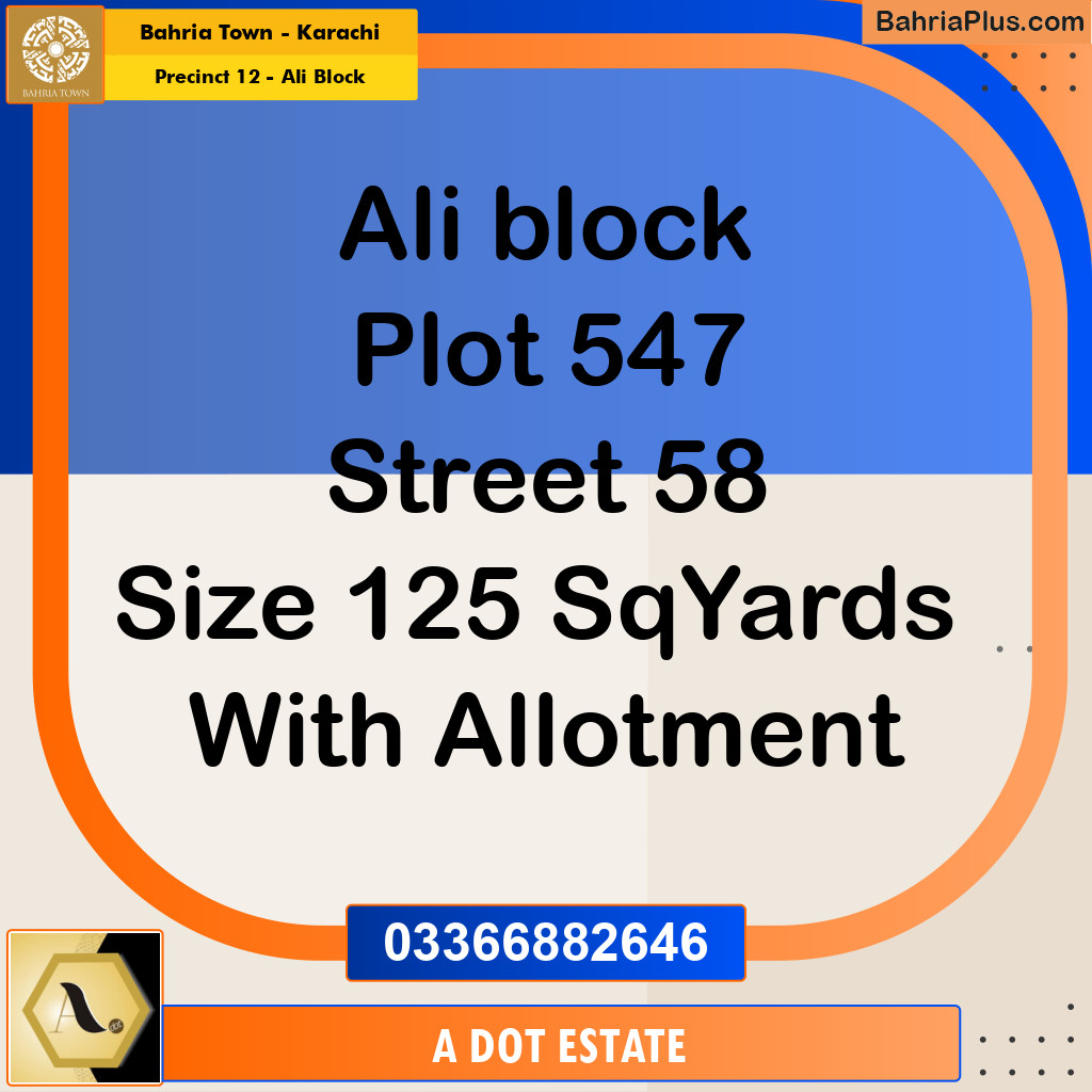 125 Sq. Yards Residential Plot for Sale in Precinct 12 - Ali Block -  Bahria Town, Karachi - (BP-173003)