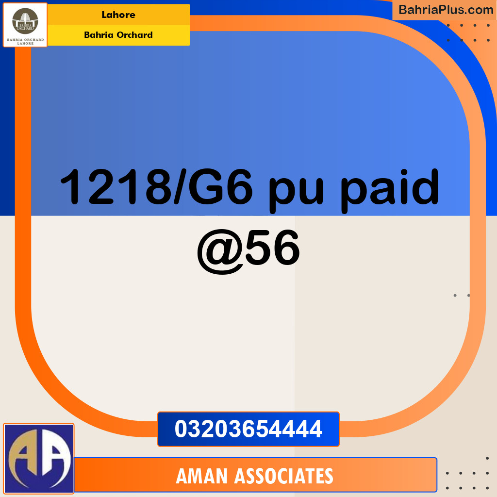 Residential Plot for Sale in Phase 4 - G6 Block -  Bahria Orchard, Lahore - (BP-173013)