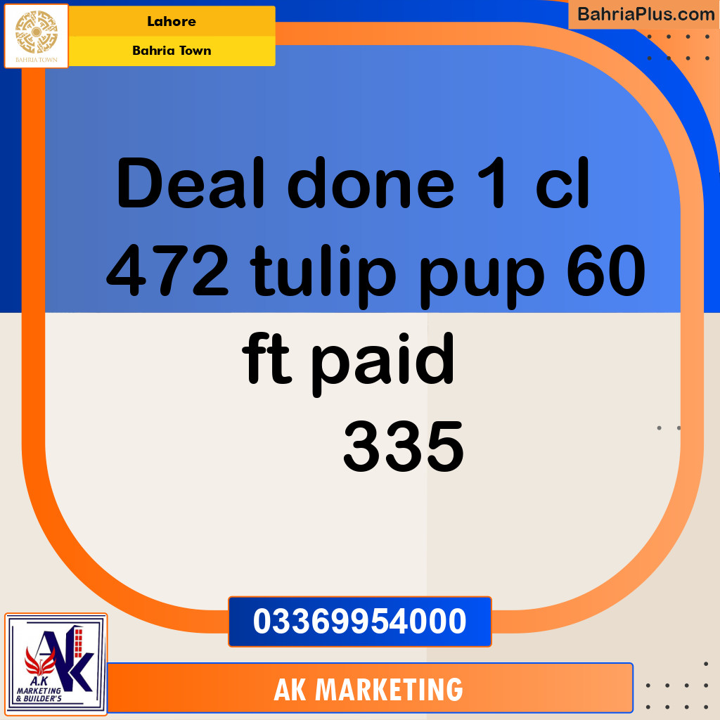 Residential Plot for Sale in Sector C - Tulip Block -  Bahria Town, Lahore - (BP-173021)