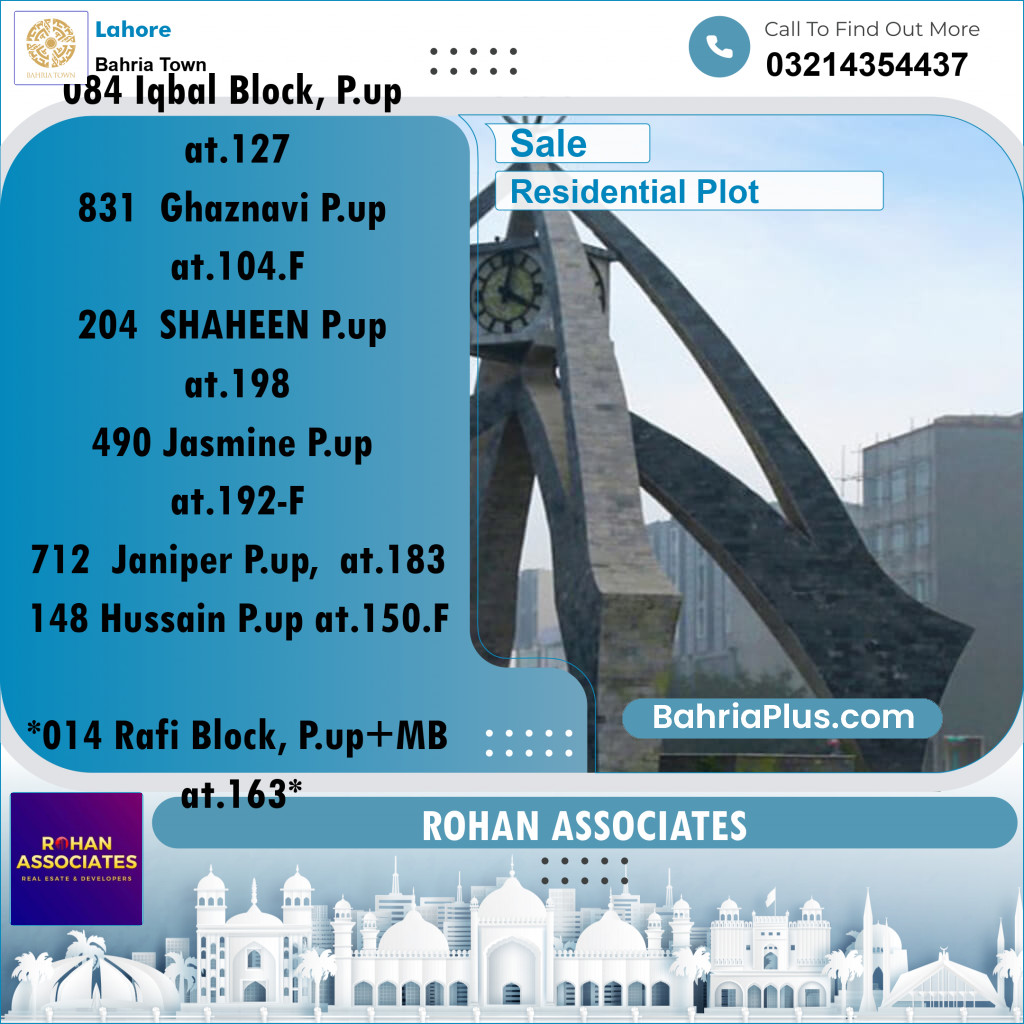 Residential Plot for Sale in Sector E - Iqbal Block -  Bahria Town, Lahore - (BP-173072)