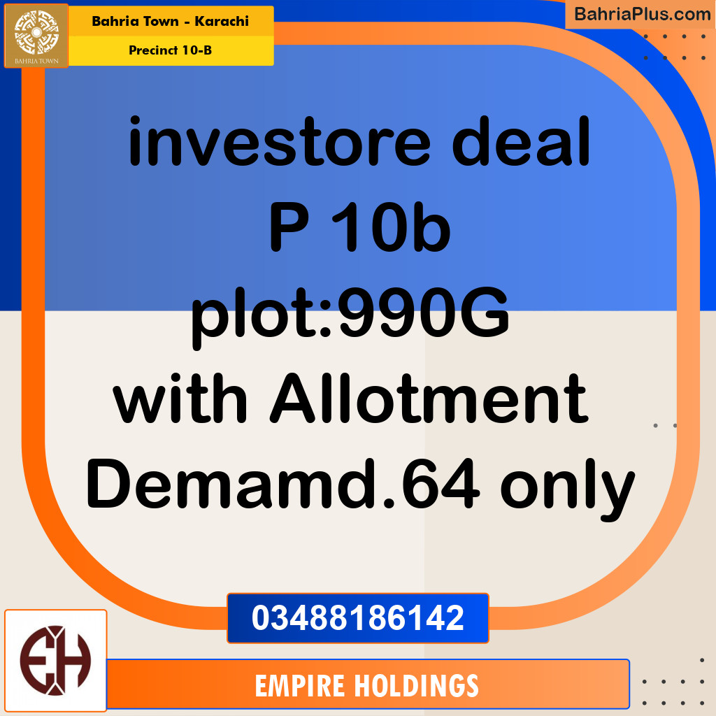 125 Sq. Yards Residential Plot for Sale in Precinct 10-B -  Bahria Town, Karachi - (BP-173093)