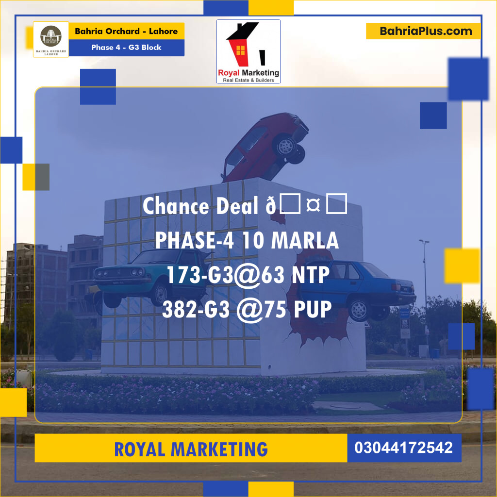 Residential Plot for Sale in Phase 4 - G3 Block -  Bahria Orchard, Lahore - (BP-173135)