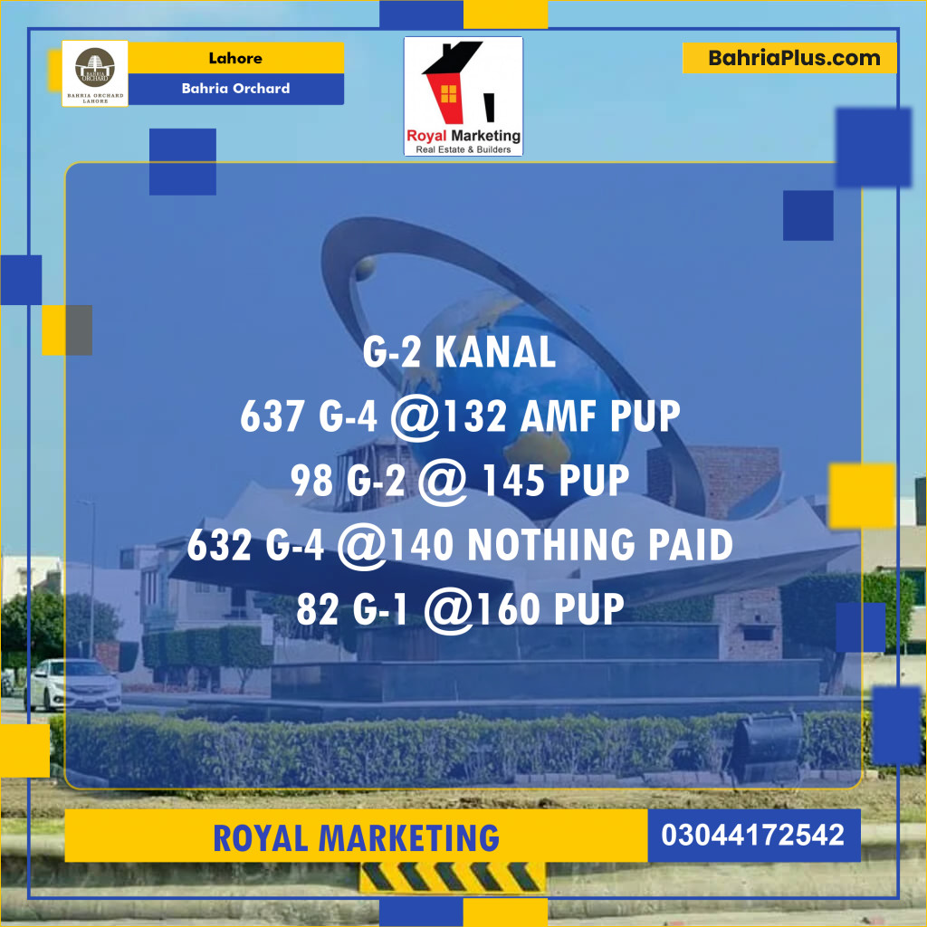 Residential Plot for Sale in Phase 4 - G2 Block -  Bahria Orchard, Lahore - (BP-173140)