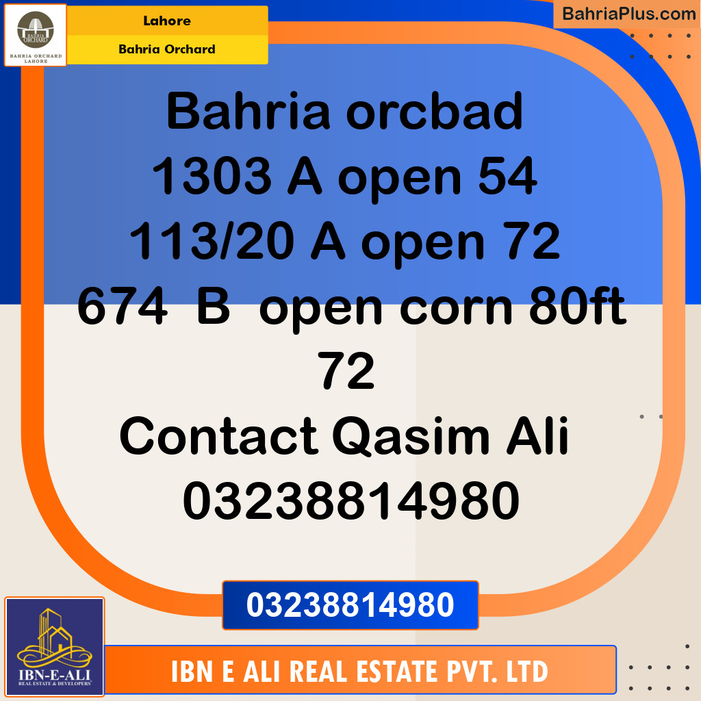Residential Plot for Sale in OLC-A Block -  Bahria Orchard, Lahore - (BP-173207)