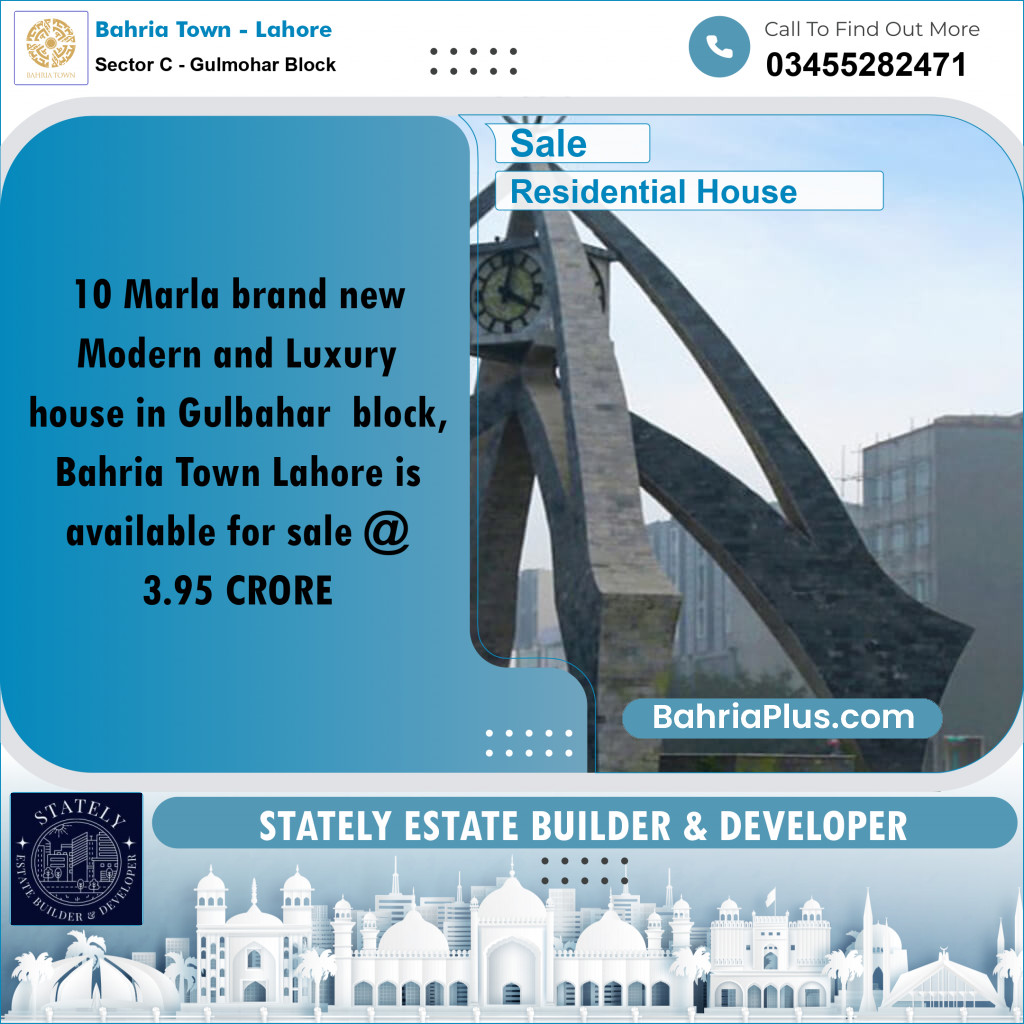 Residential House for Sale in Sector C - Gulmohar Block -  Bahria Town, Lahore - (BP-173213)