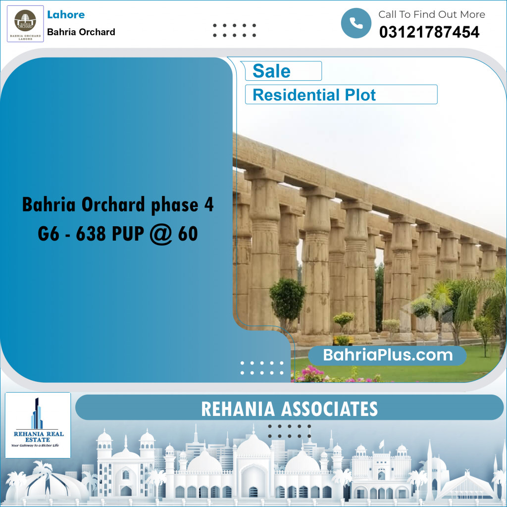 Residential Plot for Sale in Phase 4 - G6 Block -  Bahria Orchard, Lahore - (BP-173264)