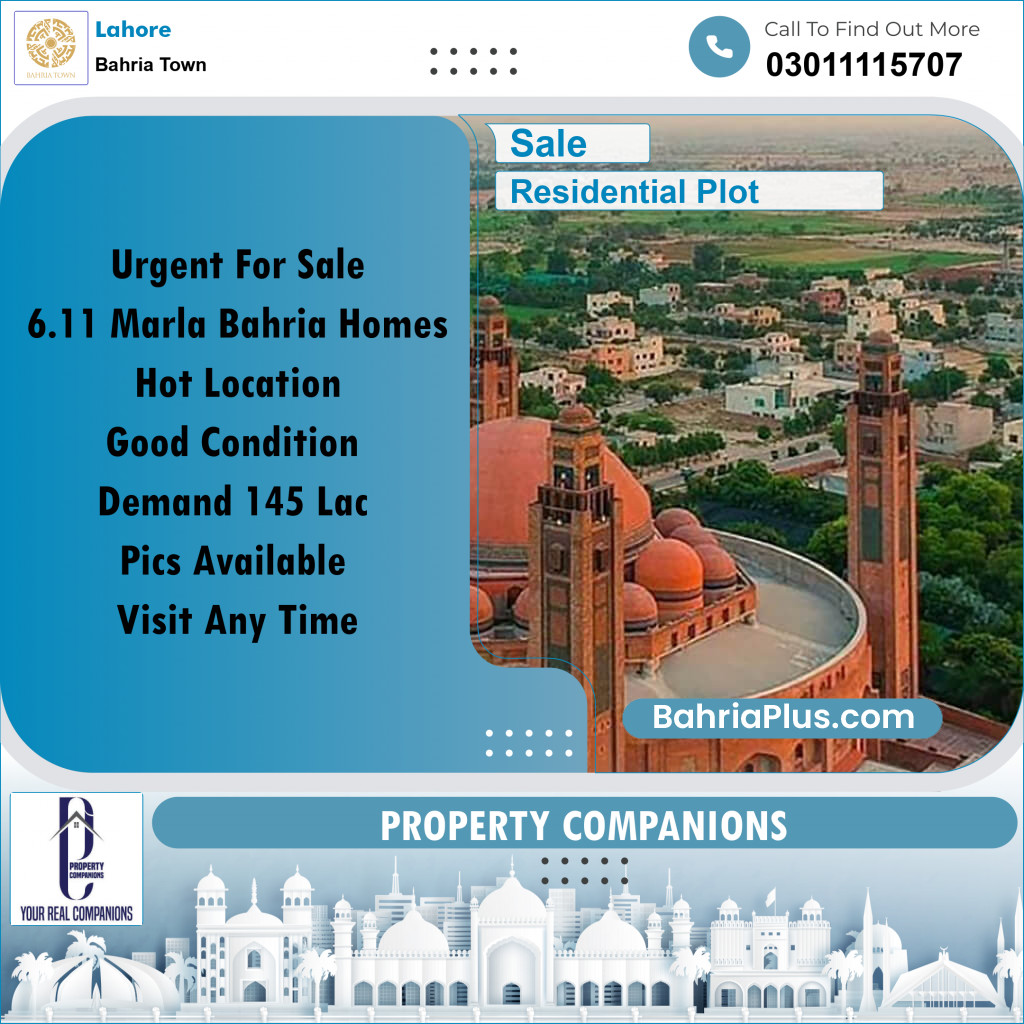 Residential Plot for Sale in Sector E - Bahria Homes -  Bahria Town, Lahore - (BP-173349)