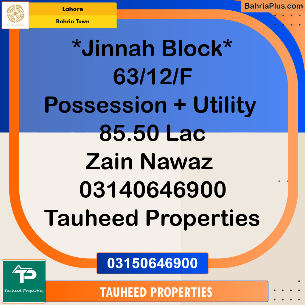 Residential Plot for Sale in Sector E - Jinnah Block -  Bahria Town, Lahore - (BP-173371)