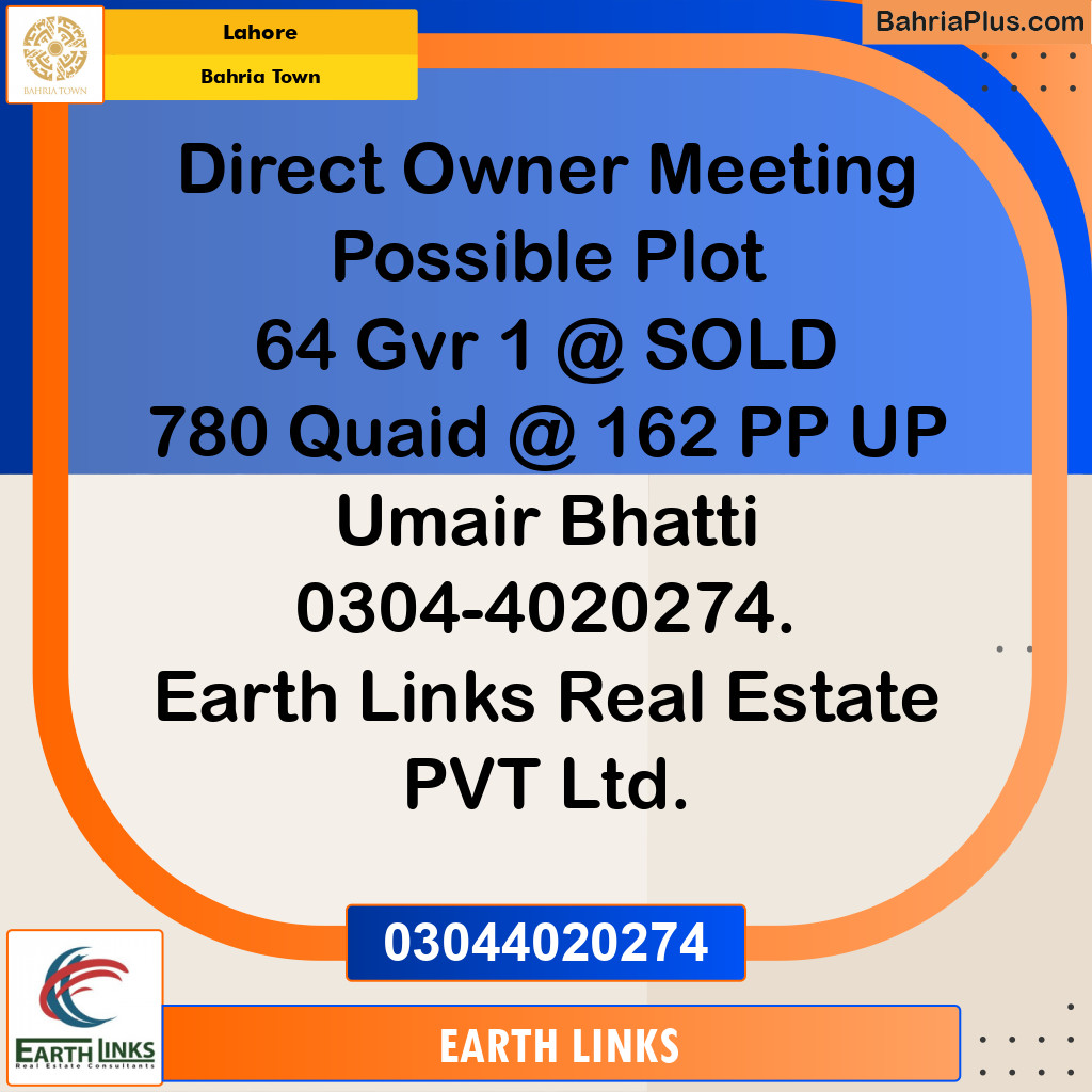 Residential Plot for Sale in Golf Phase 1 -  Bahria Town, Lahore - (BP-173397)