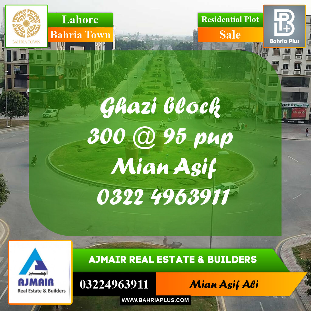 Residential Plot for Sale in Sector F - Ghazi Block -  Bahria Town, Lahore - (BP-173460)