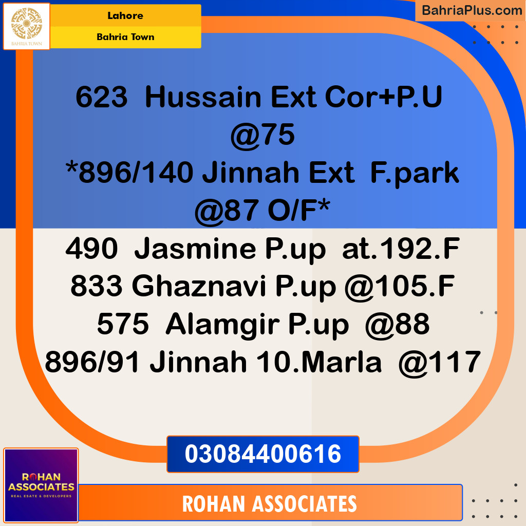 Residential Plot for Sale in Sector E - Jinnah Block -  Bahria Town, Lahore - (BP-173494)