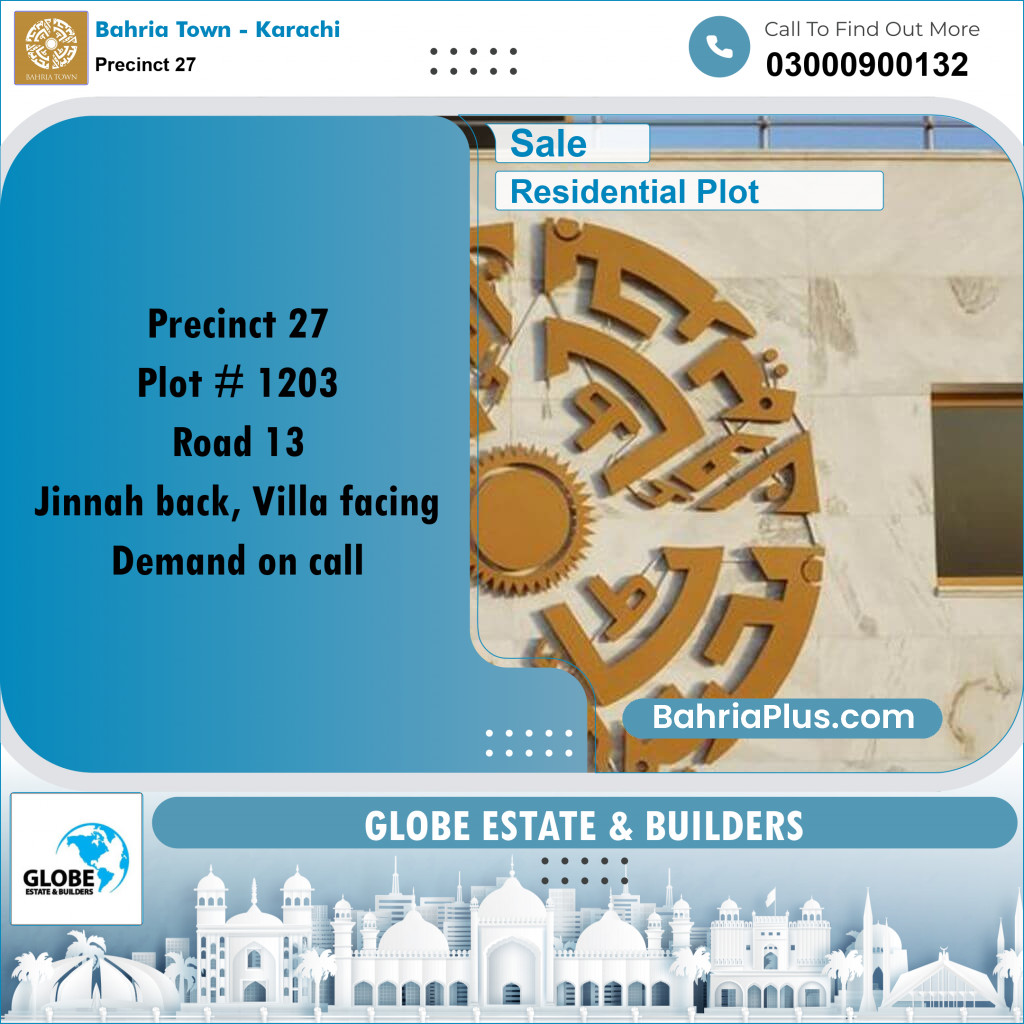 Residential Plot for Sale in Precinct 27 -  Bahria Town, Karachi - (BP-173519)