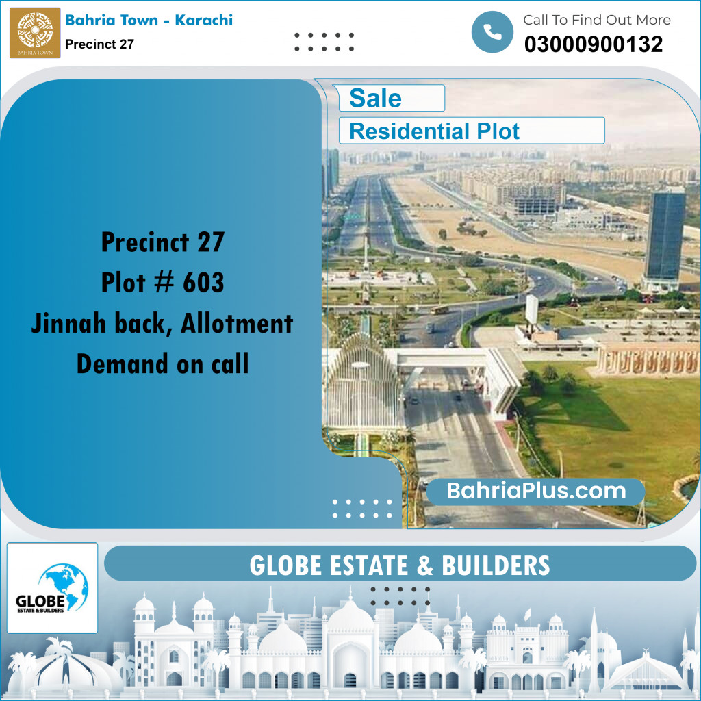 Residential Plot for Sale in Precinct 27 -  Bahria Town, Karachi - (BP-173524)