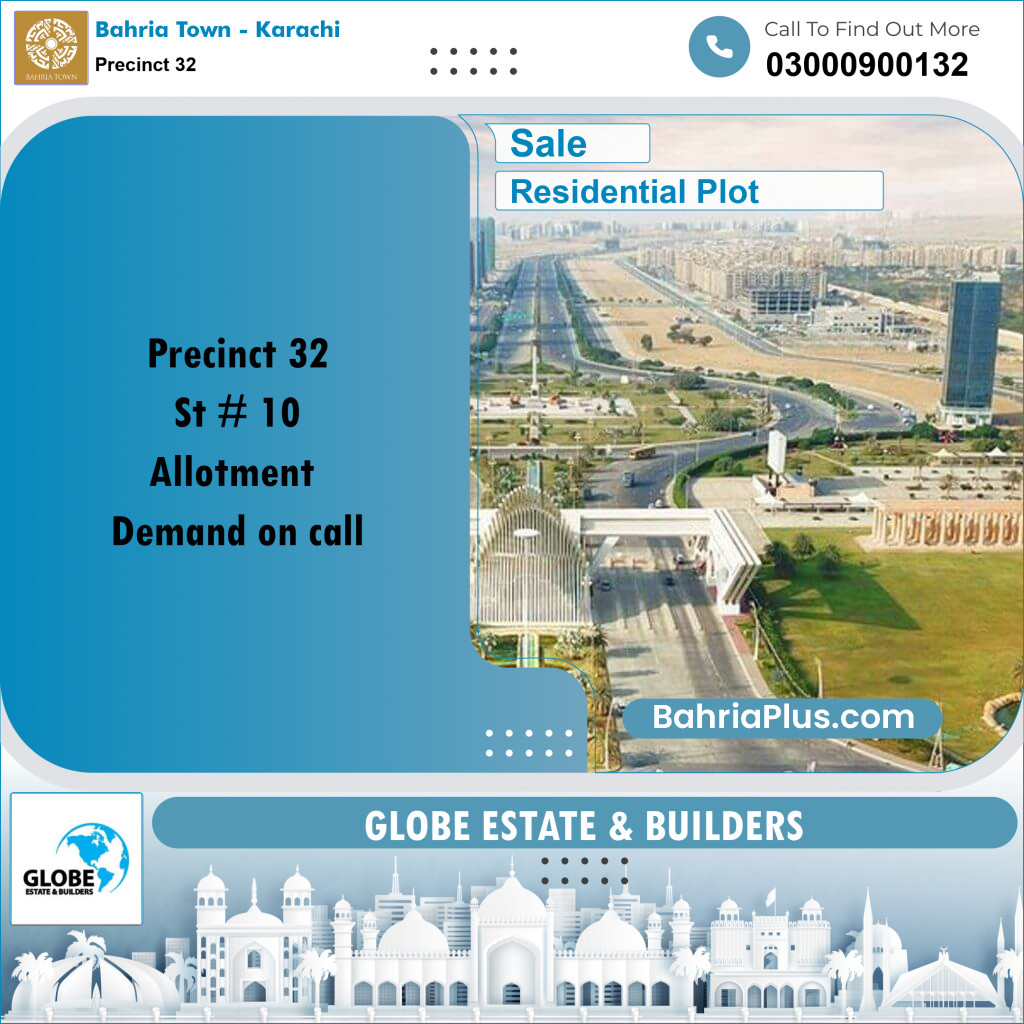 250 Sq. Yards Residential Plot for Sale in Precinct 32 -  Bahria Town, Karachi - (BP-173526)