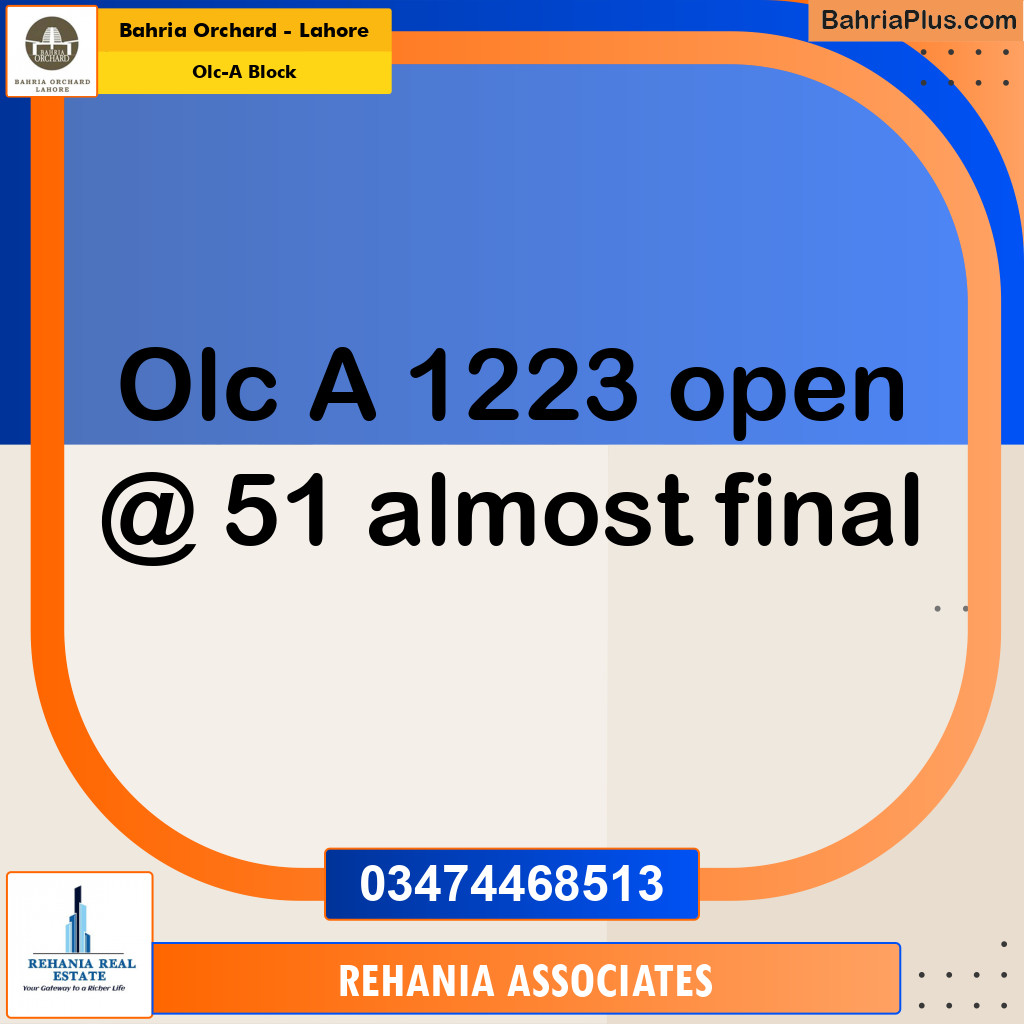 Residential Plot for Sale in OLC-A Block -  Bahria Orchard, Lahore - (BP-173552)