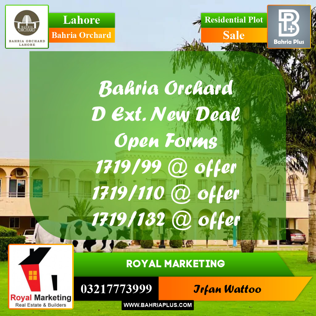Residential Plot for Sale in Phase 2 - D Block -  Bahria Orchard, Lahore - (BP-173569)