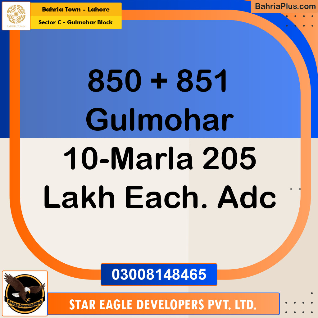 Residential Plot for Sale in Sector C - Gulmohar Block -  Bahria Town, Lahore - (BP-173574)