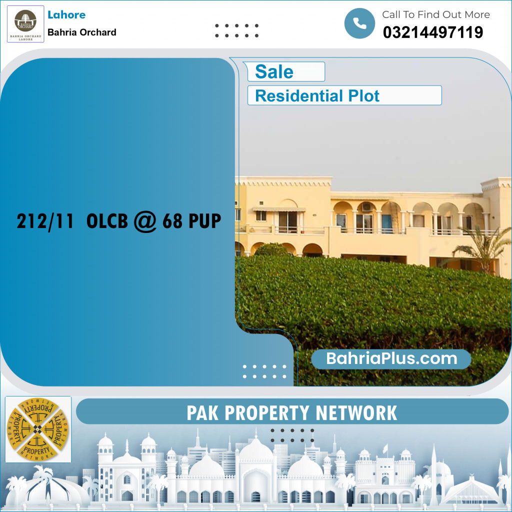 Residential Plot for Sale in OLC-B Block -  Bahria Orchard, Lahore - (BP-173576)