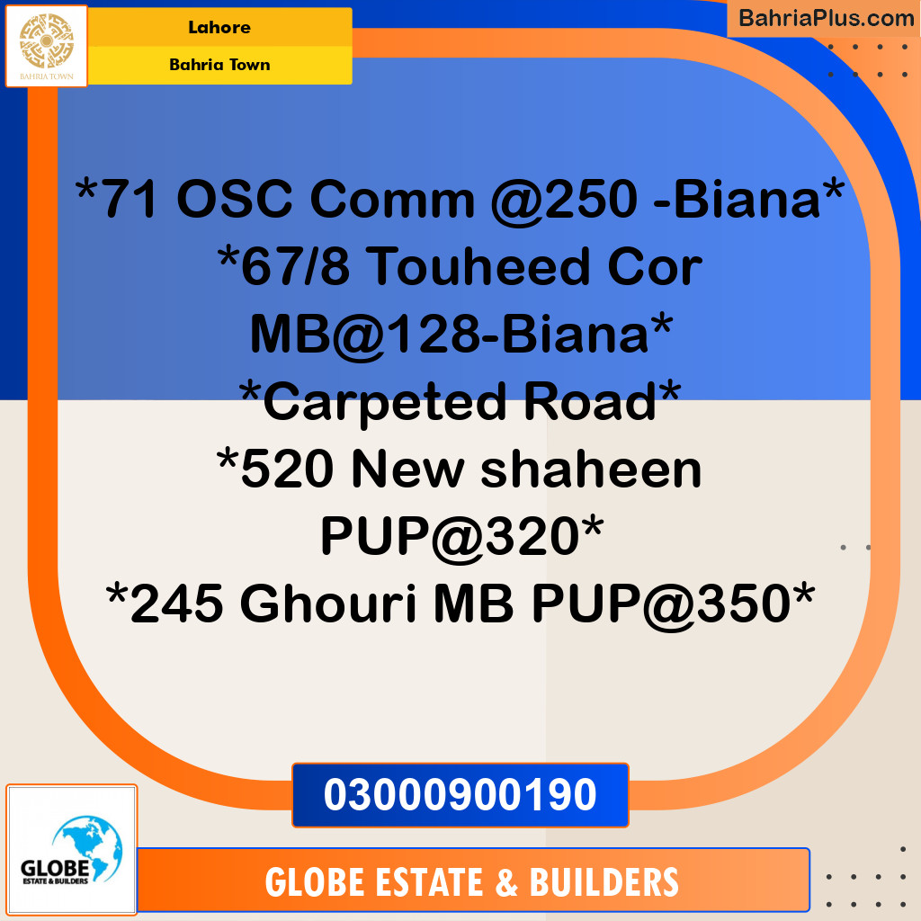 Residential Plot for Sale in Overseas C Commercial -  Bahria Town, Lahore - (BP-173583)