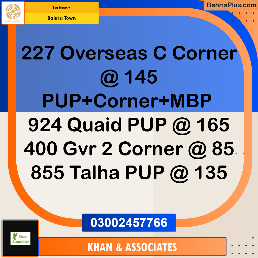 Residential Plot for Sale in Overseas C -  Bahria Town, Lahore - (BP-173604)