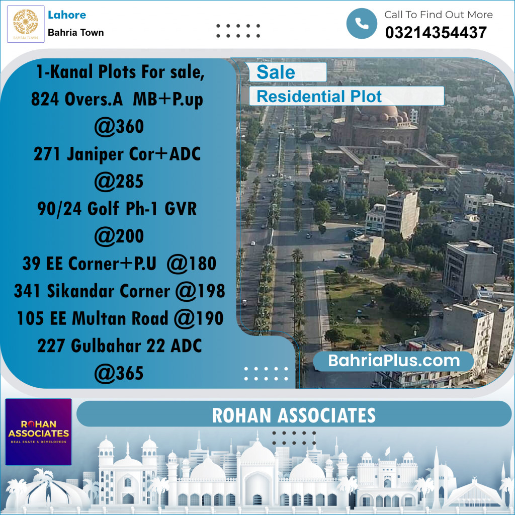 Residential Plot for Sale in Overseas A -  Bahria Town, Lahore - (BP-173691)