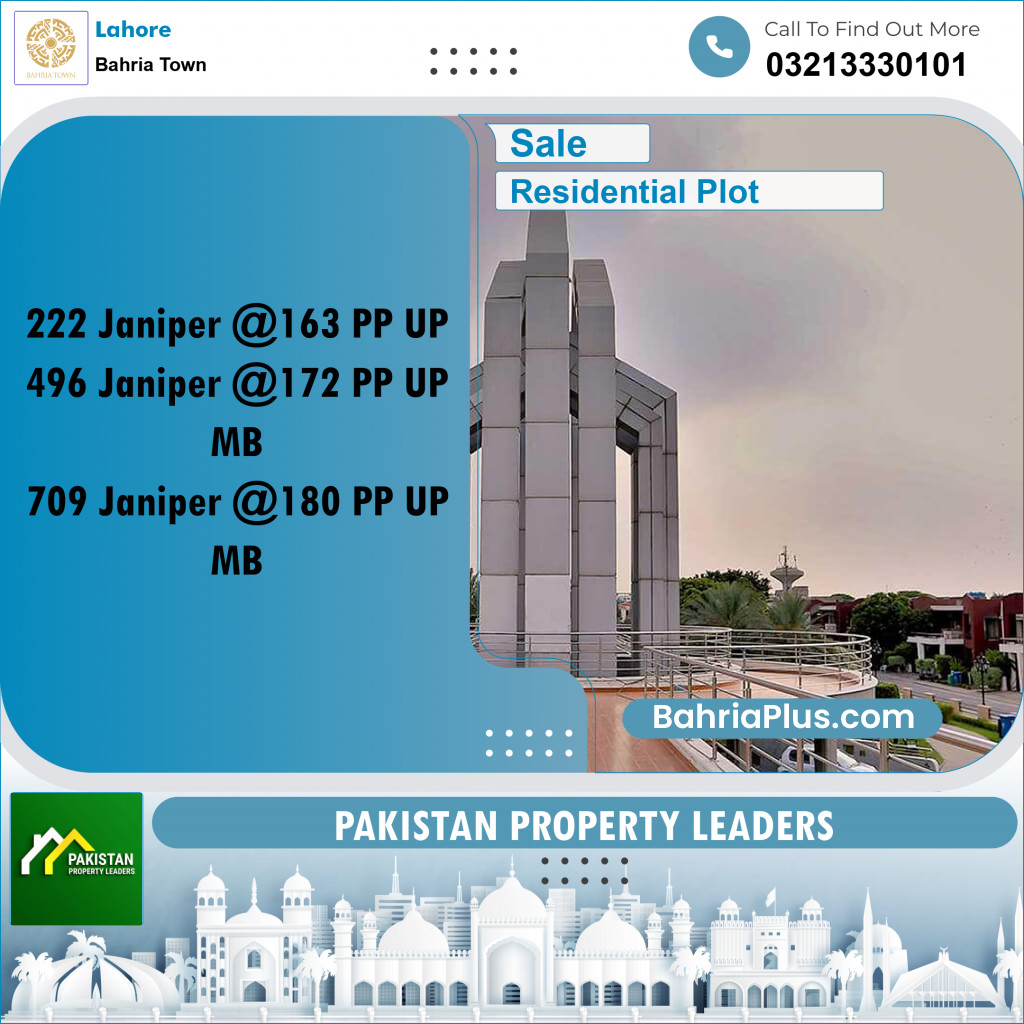Residential Plot for Sale in Sector C - Janiper Block -  Bahria Town, Lahore - (BP-173718)