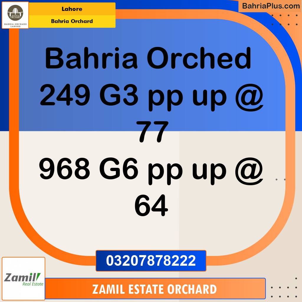 Residential Plot for Sale in Phase 4 - G3 Block -  Bahria Orchard, Lahore - (BP-173800)