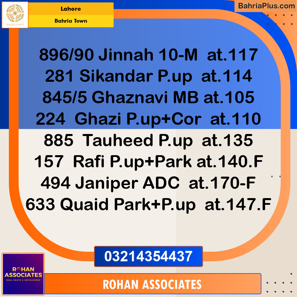 Residential Plot for Sale in Sector E - Jinnah Block -  Bahria Town, Lahore - (BP-173839)
