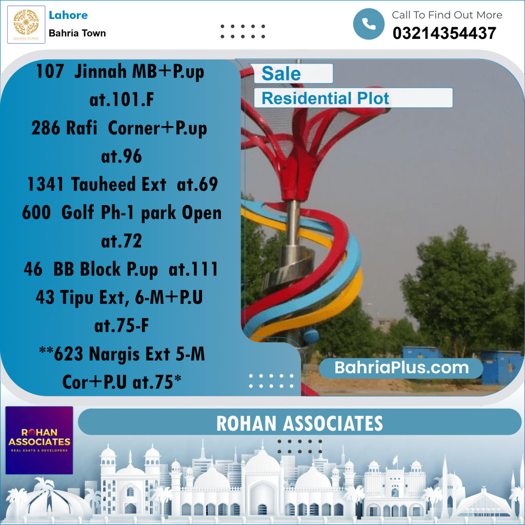 Residential Plot for Sale in Sector E - Jinnah Block -  Bahria Town, Lahore - (BP-173849)