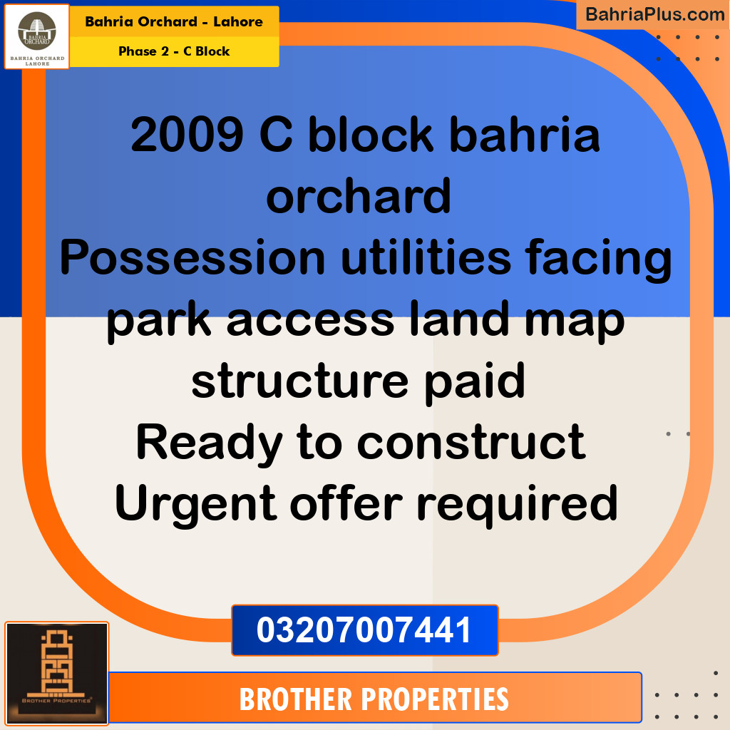 Residential Plot for Sale in Phase 2 - C Block -  Bahria Orchard, Lahore - (BP-173867)