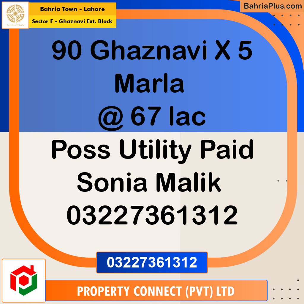 Residential Plot for Sale in Sector F - Ghaznavi Ext. Block -  Bahria Town, Lahore - (BP-173880)