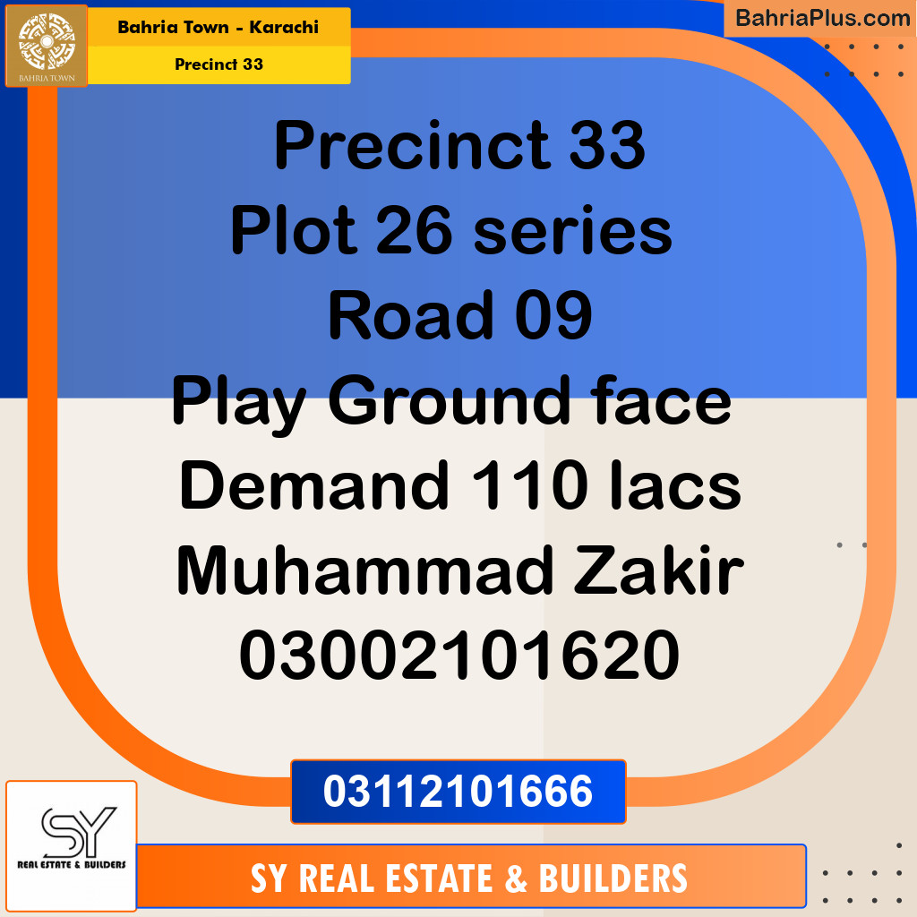 Residential Plot for Sale in Precinct 33 -  Bahria Town, Karachi - (BP-174021)