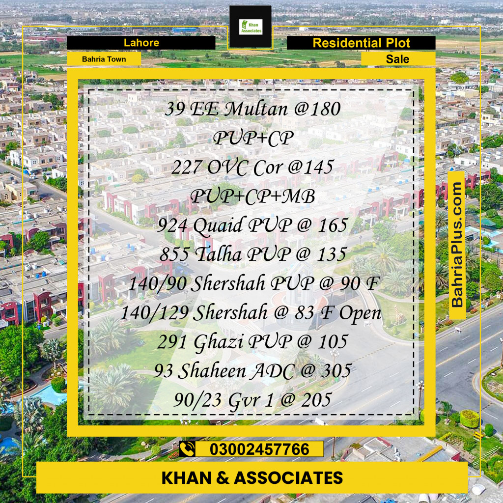 Residential Plot for Sale in Sector D - EE Block -  Bahria Town, Lahore - (BP-174125)