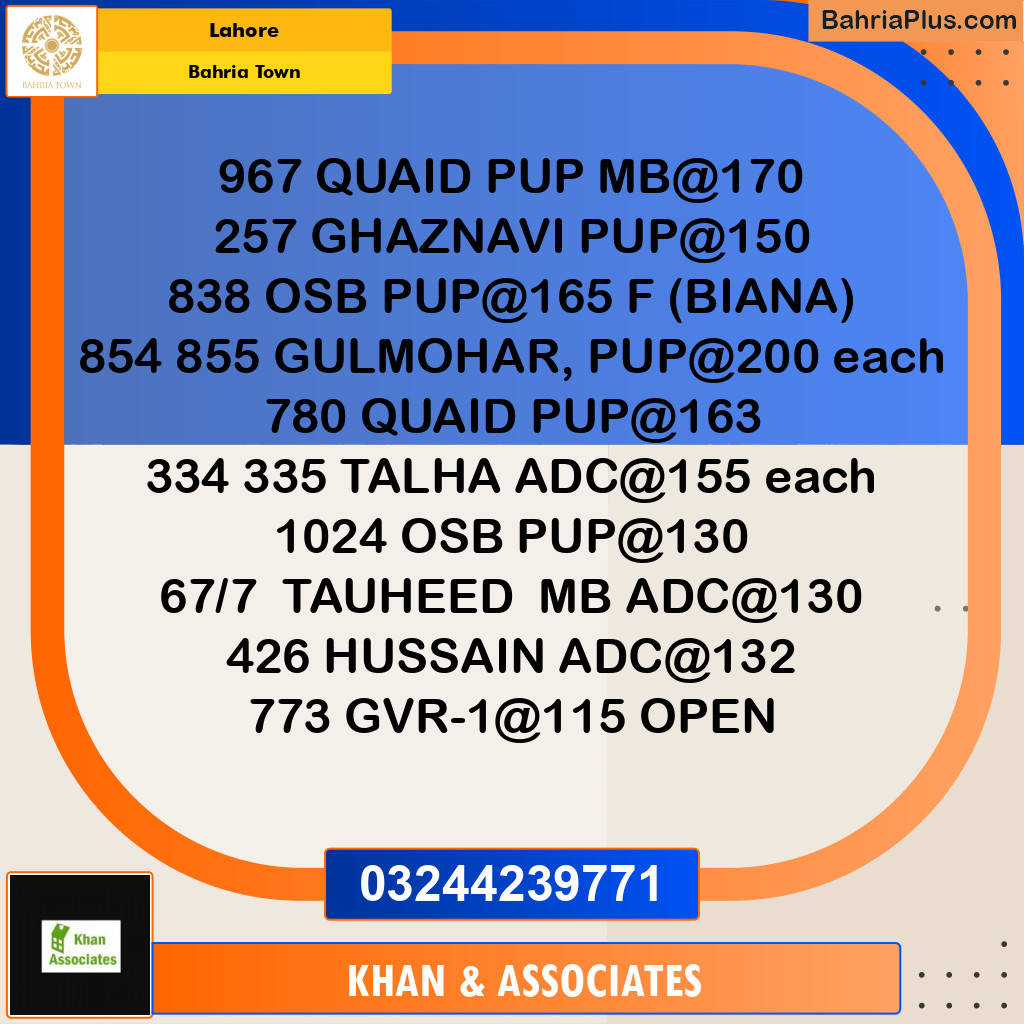 Residential Plot for Sale in Sector E - Quaid Block - Bahria Town, Lahore - (BP-174127)