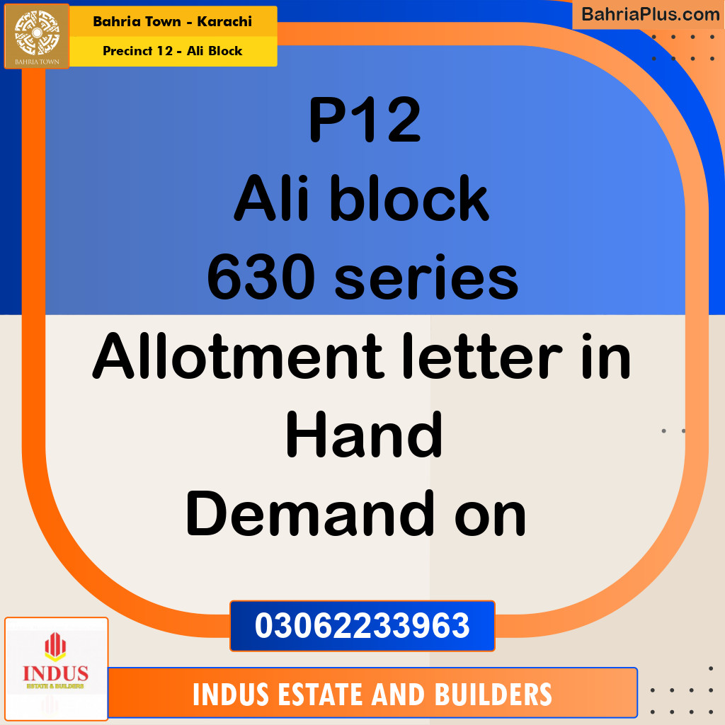 125 Sq. Yards Residential Plot for Sale in Precinct 12 - Ali Block -  Bahria Town, Karachi - (BP-174193)