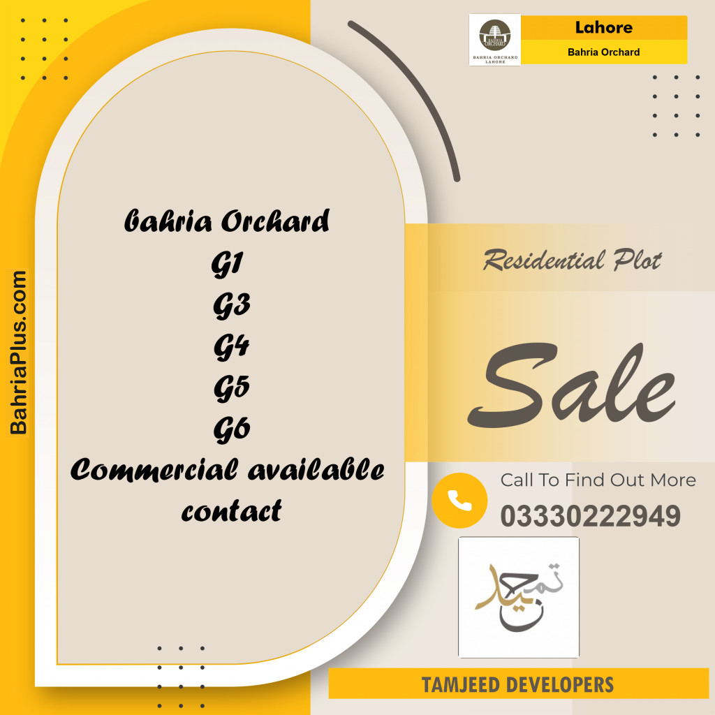 Residential Plot for Sale in Phase 4 - G1 Block -  Bahria Orchard, Lahore - (BP-174289)