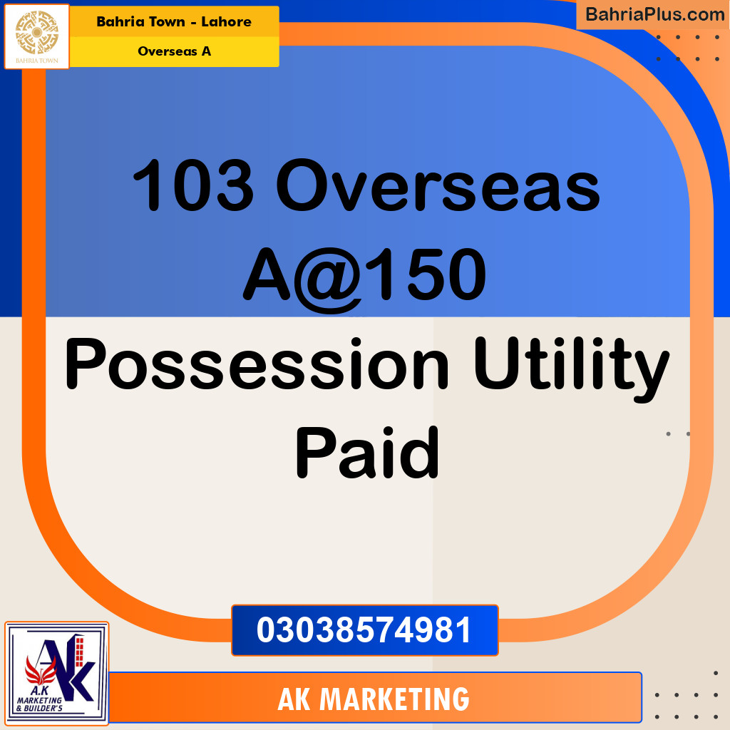 Residential Plot for Sale in Overseas A -  Bahria Town, Lahore - (BP-174316)