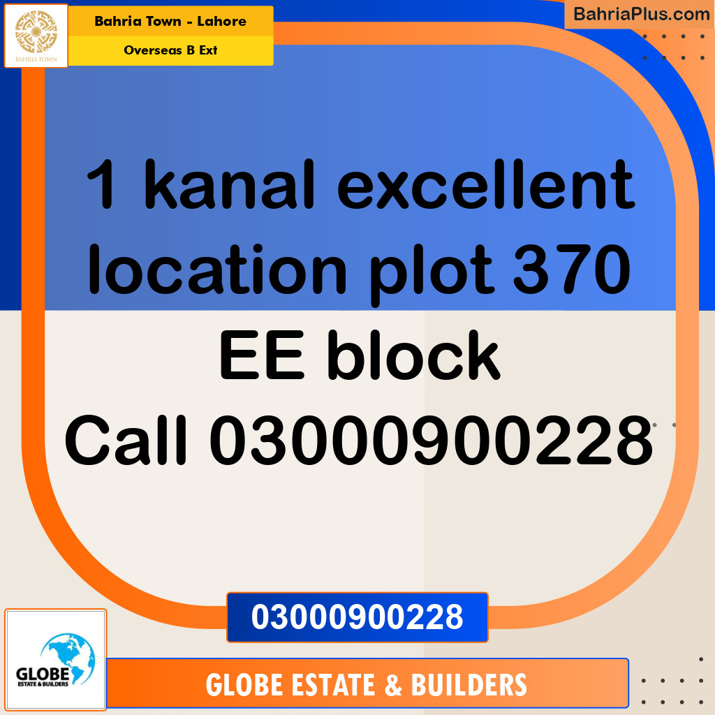 Residential Plot for Sale in Overseas B Ext -  Bahria Town, Lahore - (BP-174398)