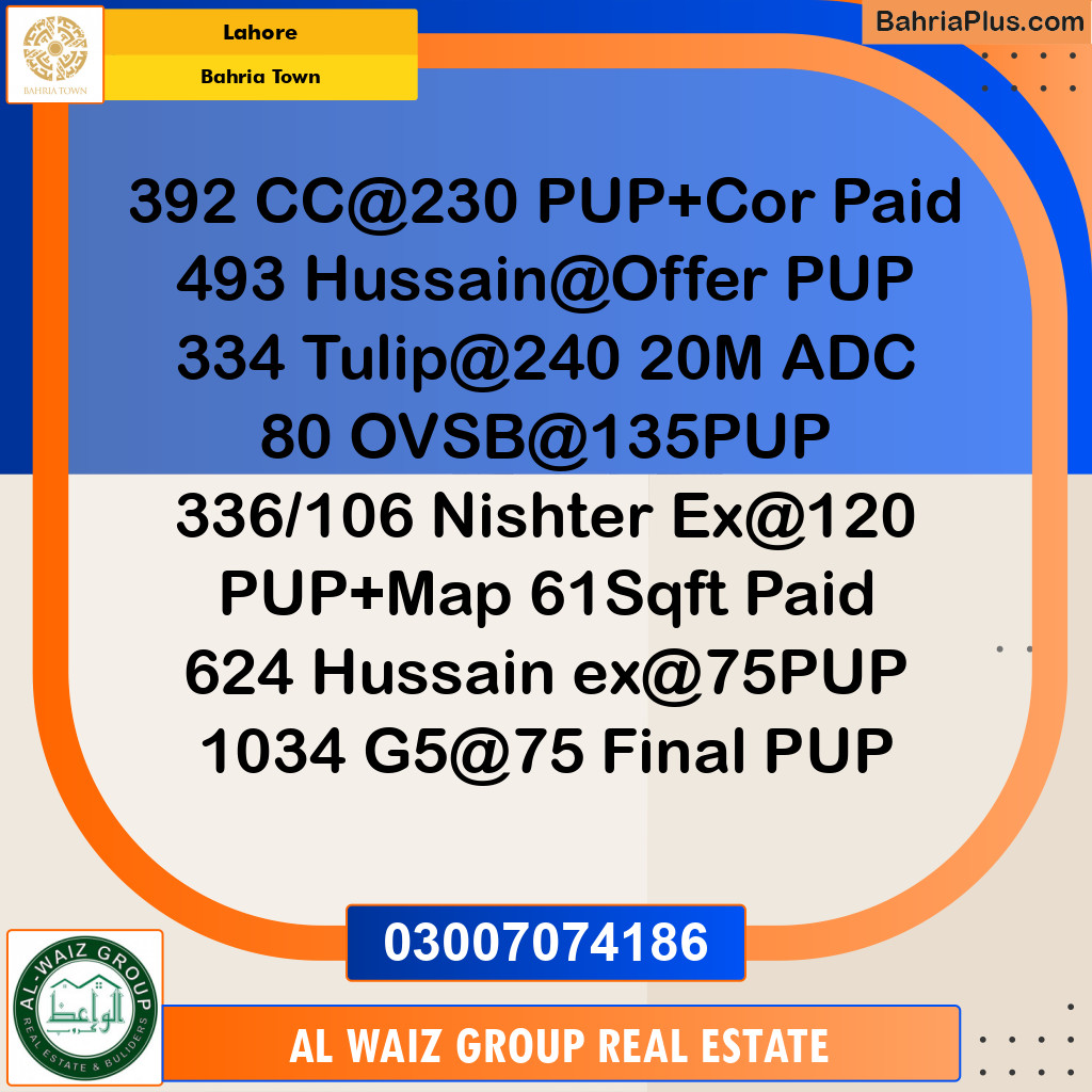 Residential Plot for Sale in Sector D - CC Block - Bahria Town, Lahore - (BP-174415)