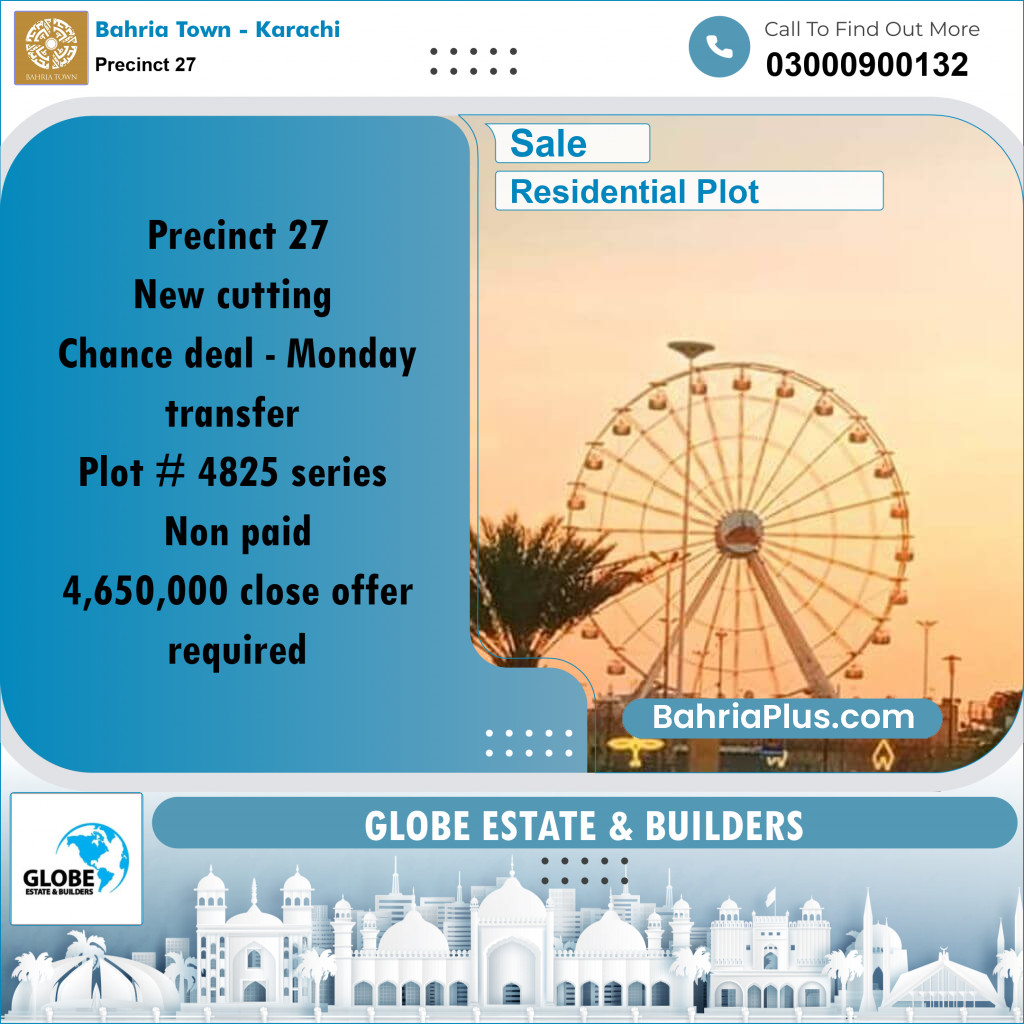 Residential Plot for Sale in Precinct 27 - Bahria Town, Karachi - (BP-174443)