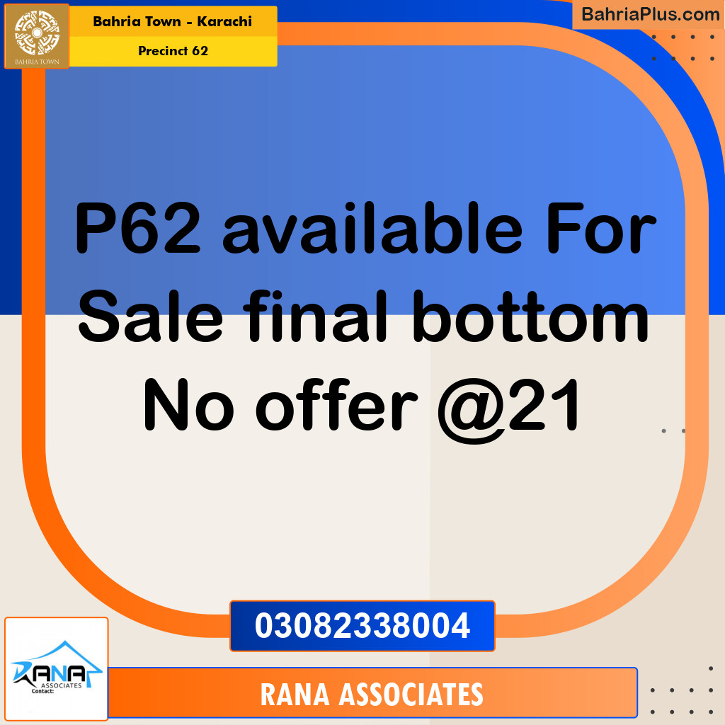 Residential Plot for Sale in Precinct 62 -  Bahria Town, Karachi - (BP-174455)