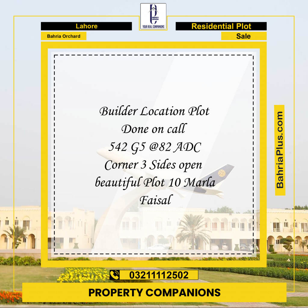 Residential Plot for Sale in Phase 4 - G5 Block -  Bahria Orchard, Lahore - (BP-174511)