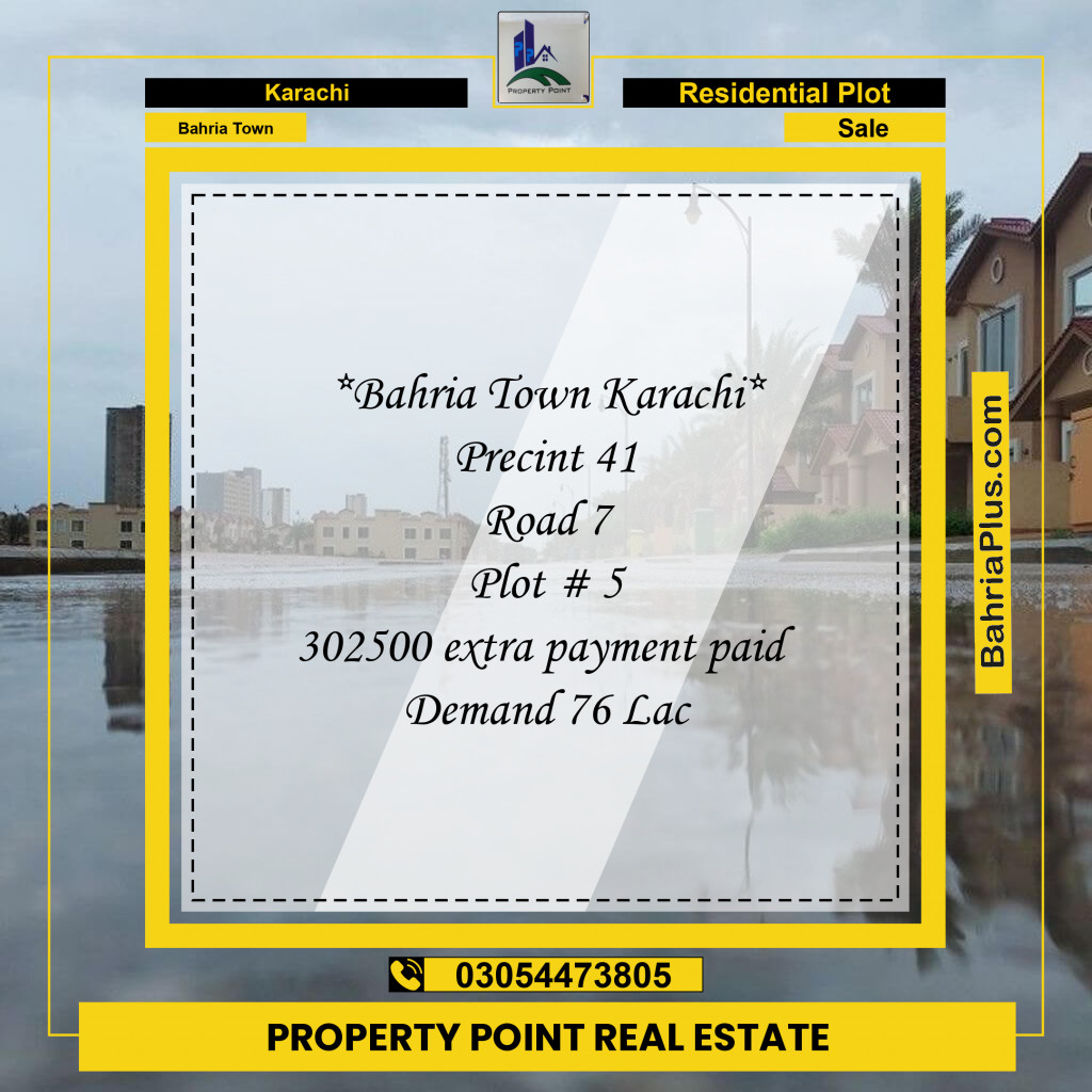 500 Sq. Yards Residential Plot for Sale in Precinct 41 -  Bahria Town, Karachi - (BP-174556)