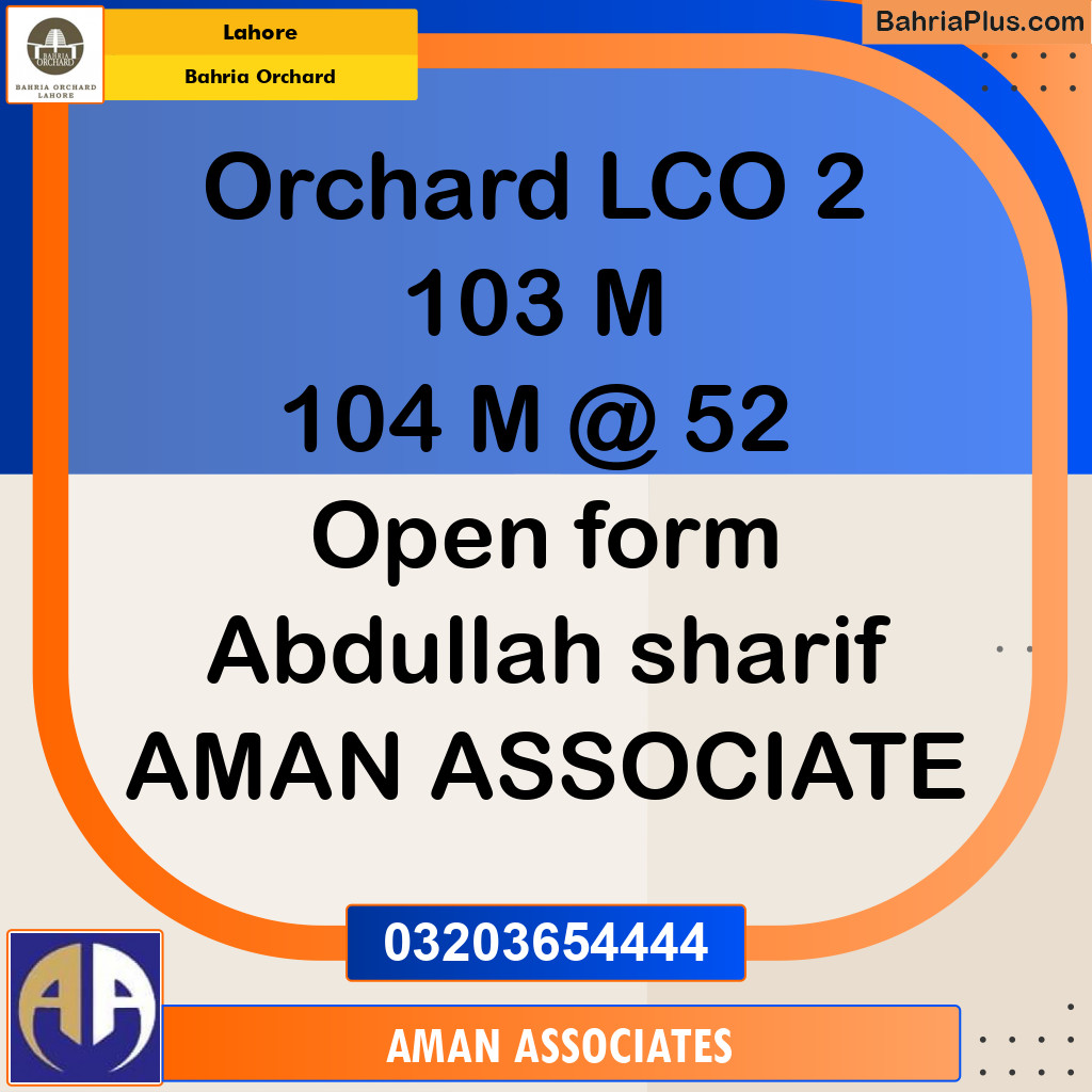 Residential Plot for Sale in Bahria Orchard, Lahore - (BP-174670)