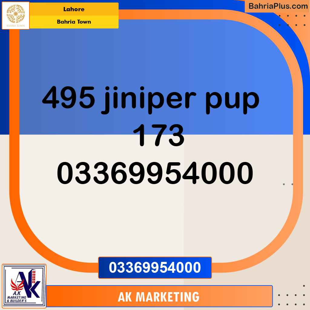 Residential Plot for Sale in Sector C - Janiper Block -  Bahria Town, Lahore - (BP-174673)