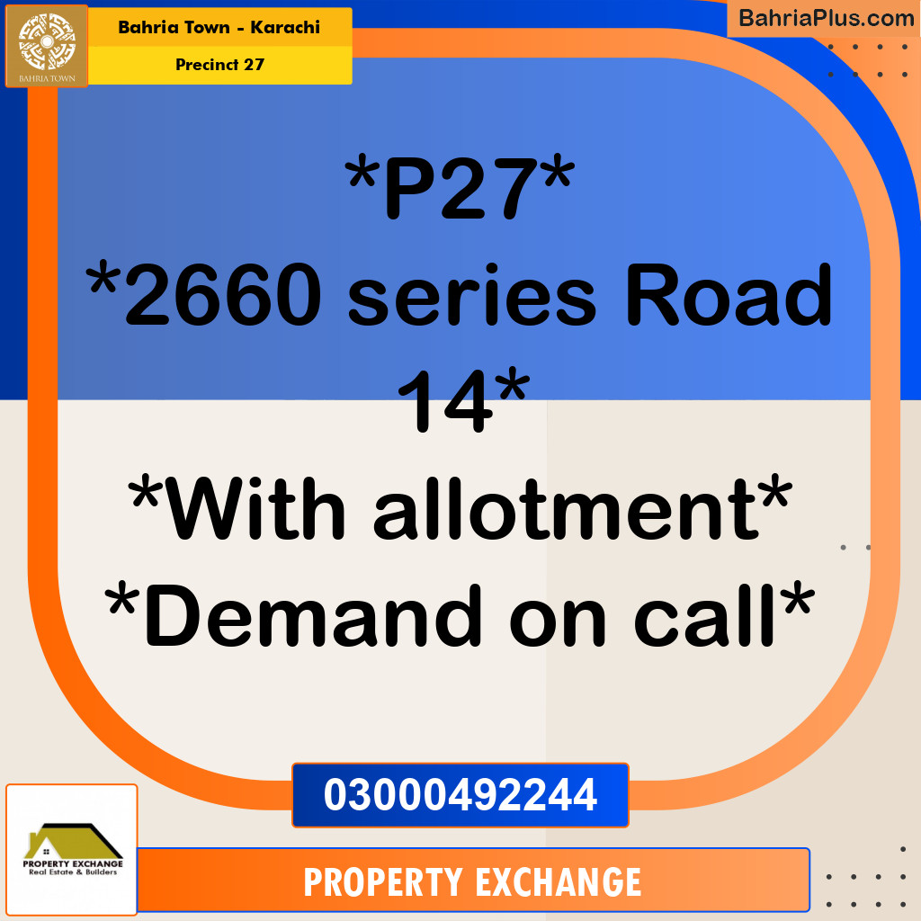 Residential Plot for Sale in Precinct 27 -  Bahria Town, Karachi - (BP-174677)