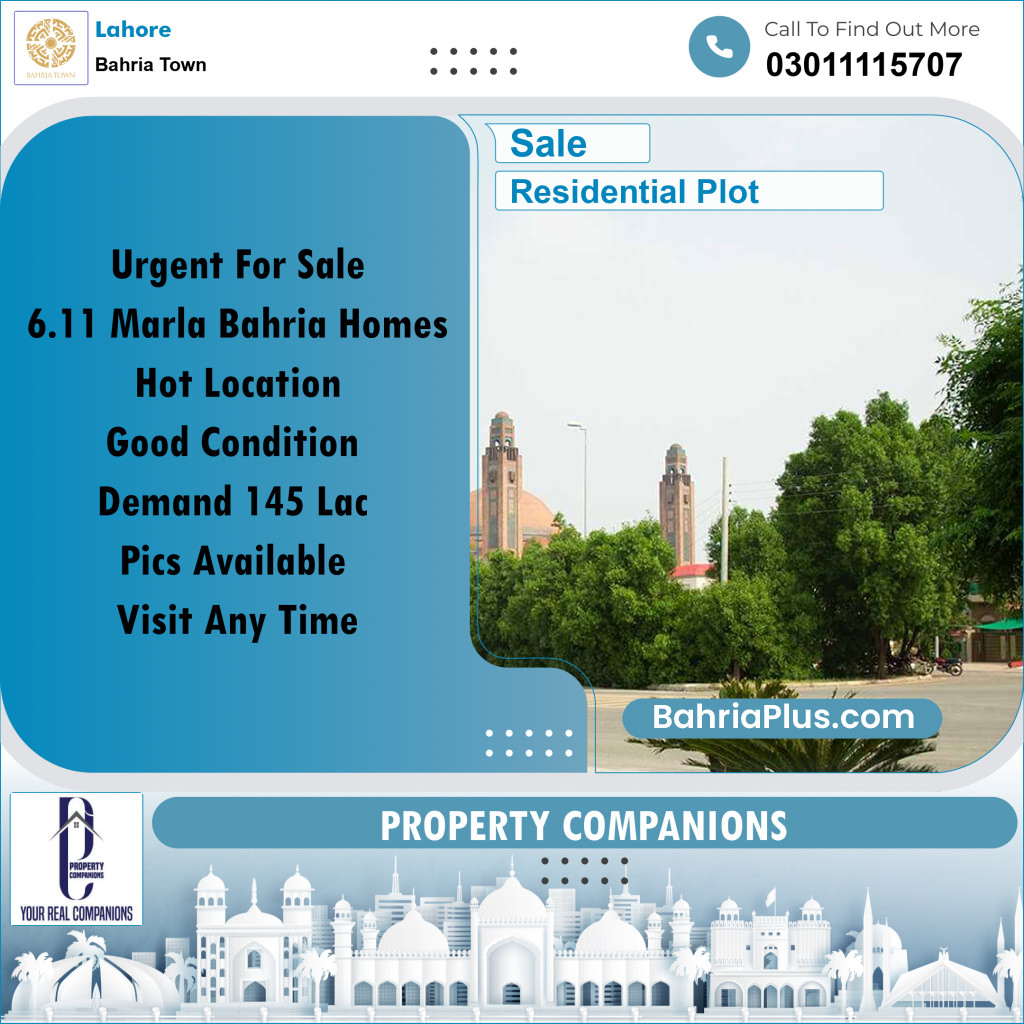 Residential Plot for Sale in Bahria Town, Lahore - (BP-174738)