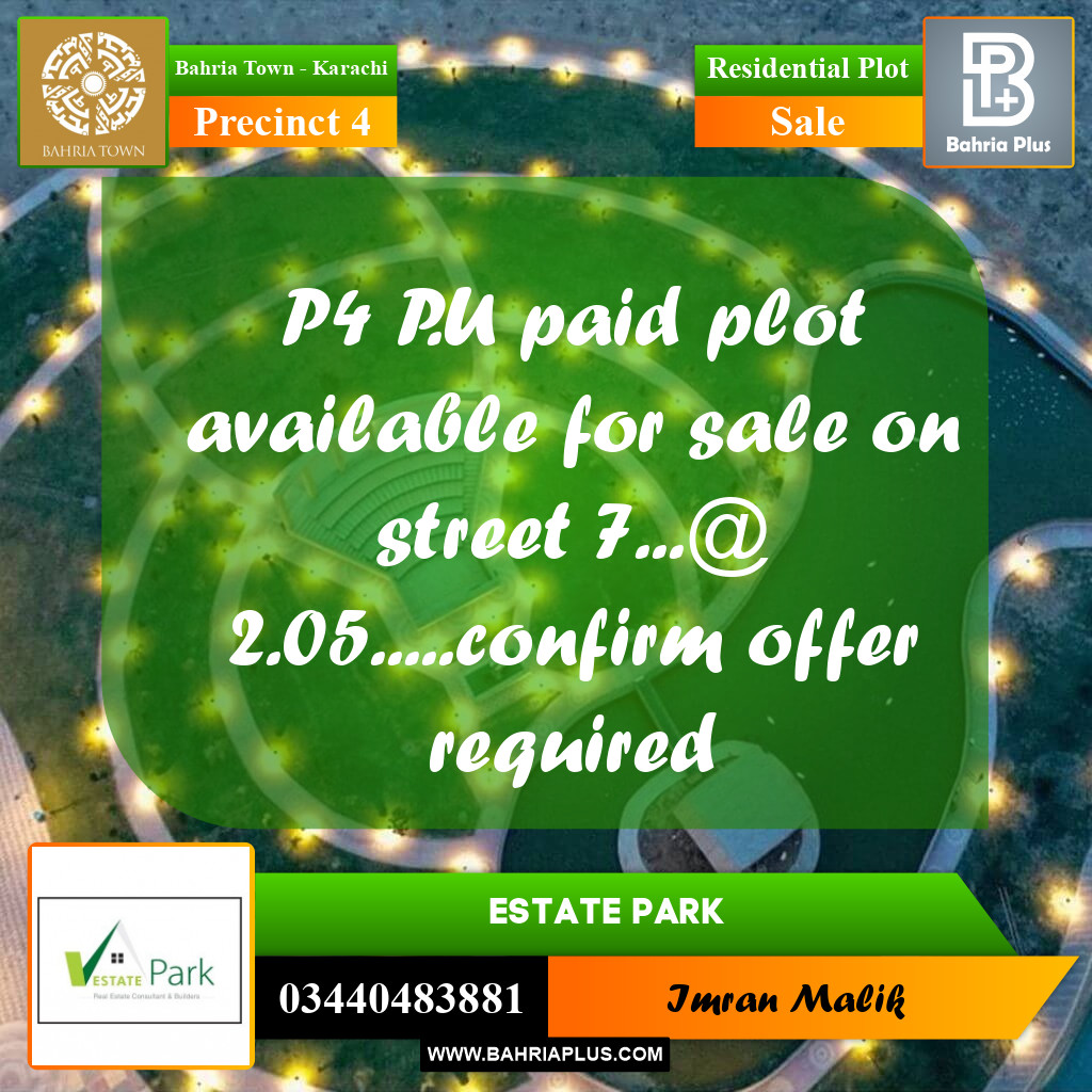 500 Sq. Yards Residential Plot for Sale in Precinct 4 -  Bahria Town, Karachi - (BP-174757)