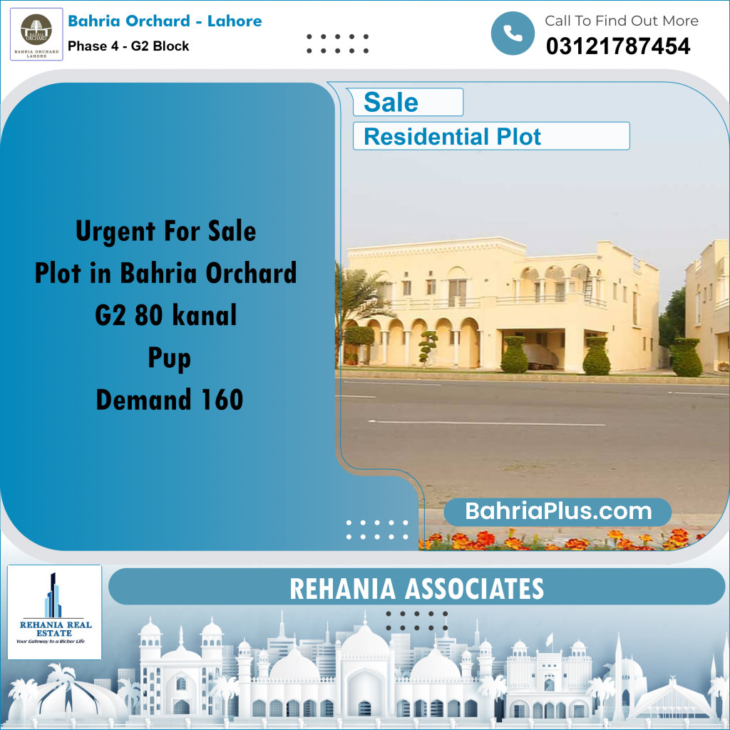 Residential Plot for Sale in Phase 4 - G2 Block -  Bahria Orchard, Lahore - (BP-174808)