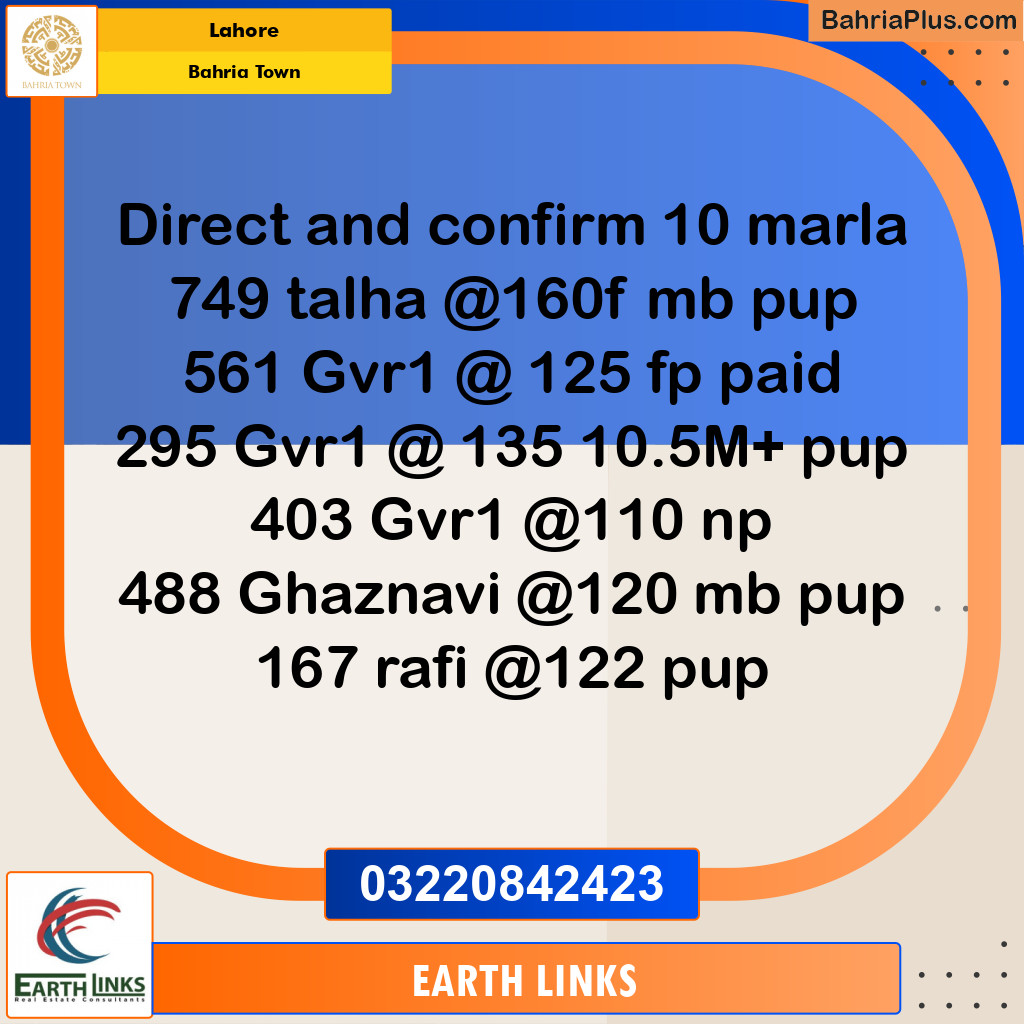 Residential Plot for Sale in Sector F - Talha Block -  Bahria Town, Lahore - (BP-174811)